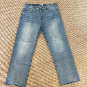 Kensie Jeans Vintage Luxe The Slim Denim Jeans Frayed Hem Light blue size 10/30